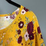 Bobbie Brooks Women's Yellow Floral Babydoll Tunic Top Photo 1