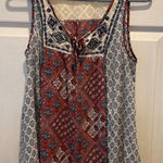 Jolt Womens Boho Patchwork Lace Trim Tank Top Red Blue White Sz M Festival Surf Photo 0