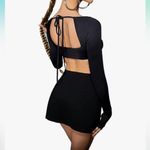 NEVER WORN BLACK S CROP TOP AND SKIRT SET Photo 1