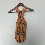 Anthropologie Maeve Mica Sleeveless Blouse Yellow Floral Halter Neck Size 4 Photo 2