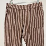 PACT Harbour Relaxed Pant in Husk Stripe Size XXL Brown Cotton Hemp Fall White Photo 3