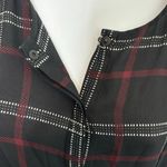 ALC Frank ALC Simona Plaid Long Sleeve Mini Shirt Silk Dress Black 4 Photo 7