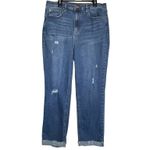 Nanette Lepore NANETTE Women’s Jolie Super High Rise Straight Distressed Jean size 10 Photo 1