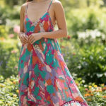 Goa Beachwear by Japna Cover Up Dress Neon Geometric XL Pink Photo 0