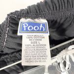VTG Pooh Large Shorts Black Cotton Lounge‎ Elastic Waist 90s Y2K Disney 1579 Photo 3