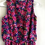 Adrianna Papell Vintage Maxi Dress 100% Silk Blouson Floral Tropical Pink 4P Photo 1