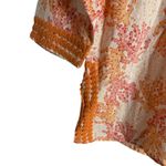 J.Jill Coral Reef Print Linen 3/4 Sleeve Coastal Beach Resort Tunic Top Size XS Photo 2