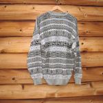 NWT Vintage 90s Fair Isle Grandpa Sweater Gray Size M Photo 4