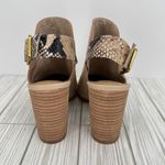 Gibson Latimer  slingback snakeskin cow leather block heel ankle boots tan black Photo 3