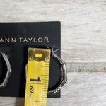Ann Taylor NWT Bamboo Silver Hoop Earrings | Anna Taylor Hoop Earring Photo 4