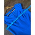 Karen Millen Belted Dress GORGEOUS COLOR Blue V-Neck Size US 6 Office Career Photo 6