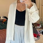 White Stag Flowy White Button Up Photo 2