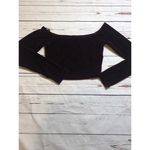 MINKPINK Long sleeve Crop top XS Red Cranberry Velour Holiday Christmas Photo 6