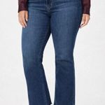 Paige Claudine Bootcut Jeans Size 32 Dark Wash Raw Hem Stretch Denim Photo 0