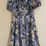 Rachel Parcell Puff Sleeve Lace Trim Midi Dress Photo 2