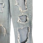 RSQ Baggy Jean Women 27 Light Blue Distressed Denim Tapered Organic Cotton Blend Photo 2
