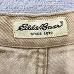 Eddie Bauer Vtg. Denim Skirt Midi Tan Front Slit Pockets Casual Cotton Size 14 Photo 2