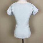 Aritzia Babaton Contour Bodysuit Womens Medium Baby Blue Squareneck Short Sleeve Photo 4
