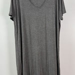 HATCH Grey V Neck Short Sleeve Oversized Tunic Dress Size S/O Gray Photo 0