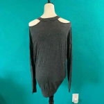 Splendid NWT  Gray Knit Cold Shoulder Tunic Sweater Cashmere Womens Size M Photo 2
