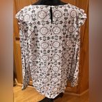 Loft Medallion Print Ruffle Shoulder Bubble Hem Long Sleeve Blouse Top Size XL Photo 5