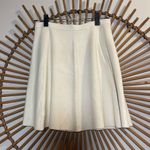 Theory Women’s Ribbed Sweater Knit Skirt Ivory A-Line Mini Cozy Minimalist Luxe Photo 5