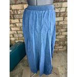 Christopher & Banks midi skirt denim 1980s button front Photo 5