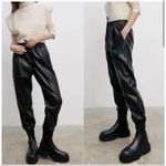 ZARA  Faux Leather Joggers Black Photo 6