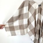 Buffalo Check Plaid Square Print Poncho Wrap Sweater Frayed Oversized Cozy Warm Brown Size undefined Photo 3