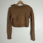 Reformation  Brown Cashmere Polo Cropped Sweater size XS cozy soft prep Photo 8