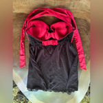 La Vie En Rose Intimates Red Black Lingerie Bustier Push up Bra Tank Small EUC Photo 2