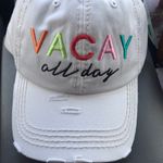 Beach Vacation White hat w/adjustable strap Pink Photo 0