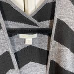 Garnet Hill  Wool alpaca Blend Black/Gray Striped Duster Cardigan size small Photo 2