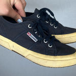 Superga | Size 7 Black and Tan Sneakers Classic Canvas Style Photo 0
