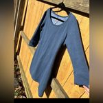 UGG  Scoop Neck Mini Blue‎ Fleece Dress Size Medium Warm 3/4 Sleeve Winter Fall Photo 2