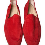 Antonio Melani Red Suede Loafers Women's Size 8M Leather Sole Minimalist Classic Photo 0