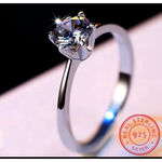 Boutique 1Ct Solitaire Platinum 925‎ Simulated Diamond Engagement Wedding Ring, Size 8 Photo 11