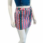 Forever 21 Rainbow Striped Denim Mini Skirt Photo 2