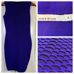 Karen Millen Dopamine Dress Purple Textured Bodycon Sleeveless Size 3 (US 6) Photo 13