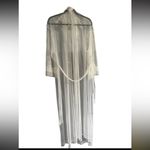 Victoria's Secret Cream Sheer Robe Intimates Sleepwear with Lace Beaded detail Photo 2