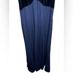 Reggio vintage maxi formal dress in dark blue with crushed velvet like bodice Blue Size 6 Photo 2