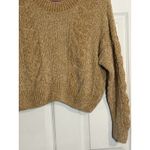 Cocovive Women's Tan Chunky Knit Crop Sweater Medium, Super Soft Brown Photo 2