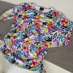 Caribbean Joe  Rainbow Multi Color Graphic Print Rusch Side Rash Guard Coverup M Photo 3