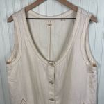 Faherty Linen Denim Malibu Mini Dress Whitecliff Wash Women's Size XL Cotton White Photo 4