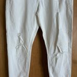 frame denim Frame Le Garcon Jeans Womens 28 Ivory Linen Cotton Straight Leg‎ Distressed Photo 1