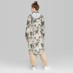 Wild Fable Long Windbreaker Jacket Womens M Green Zip-Up Tie Dye Streetwear Y2K Photo 1