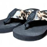 Yellow Box  Women's Leopard Print Y2K Wedge Heel Flipflops Size 8 Photo 0