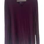 LOGO By Lori Goldstein LOGO Lori Goldstein Women's Size Medium Dark Purple Long Sleeve Soft V Neck Top Photo 0