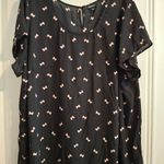 Torrid  Sz 4 Black and Pink Bow Patterned Women's Top Photo 7