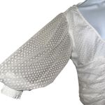Boston Proper  White‎ Swiss Dot Tulle V-Neck Bishop Sleeve Top NWOT Size Medium Photo 4